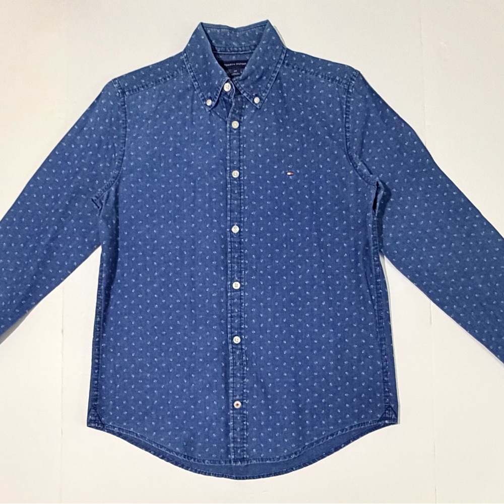 Tommy Hilfiger Navy Patterned Button-Down Shirt